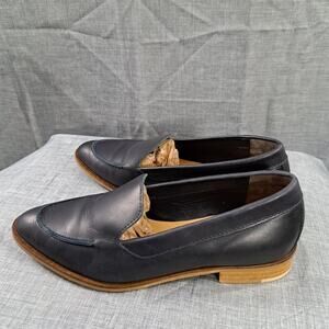 %Everlane Loafers Leather Blue Shoes Slip On Sz 8 Italy / D6